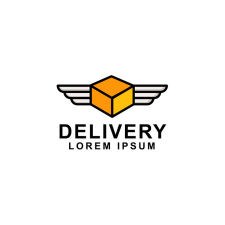 Illustration of business logotype restaurant and cafe. Vector design logo food delivery. Food pictogram, car and motorcycle abstract icon. vector illustrationのイラスト素材