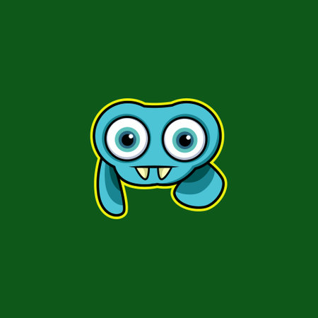 Monster Cute Cartoon Mascot Illustration Vector Logo.のイラスト素材