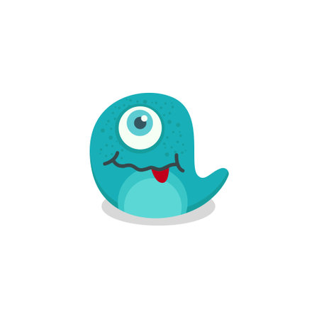 Cute monster logo. Monster logo character template vector. Character logo template.のイラスト素材