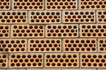 The wall of perforated bricks 