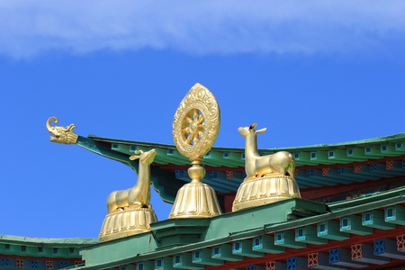 Decorative element in the design of a Buddhist temple の写真素材