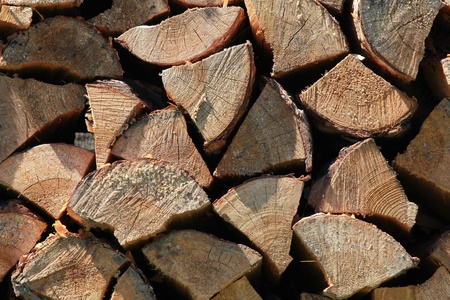 Pile of wood, close-up