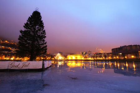 Christmas in Bergen, Norwayの写真素材