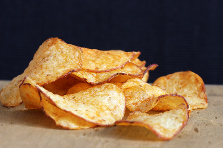 Potato crisps seasoned with paprikaの写真素材