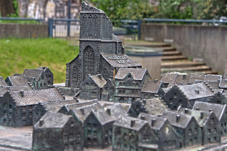 A model of the old market at the archeological site market in Duisburg, Germanyの写真素材