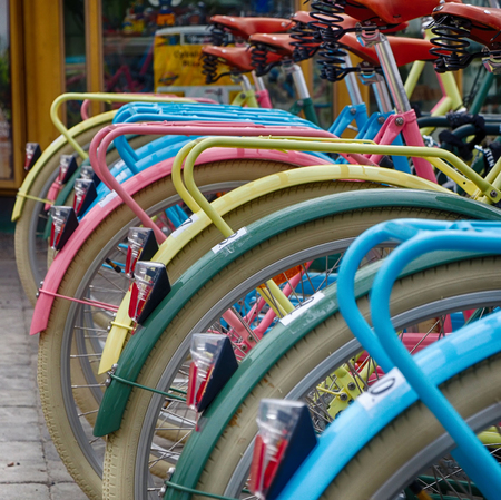 Colorful bicycles in Stockholm