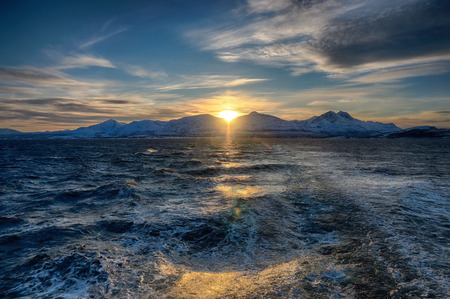 Sunrise over the Arctic Oceanの写真素材