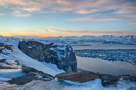 View across Tromso in Norway from Storsteinen mountain
