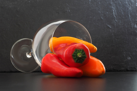 Snack paprika in a glassの写真素材