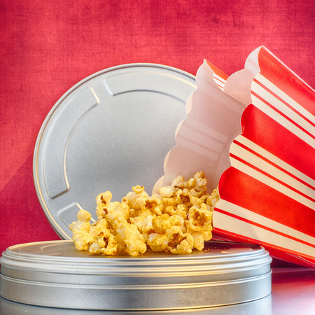Popcorn and moviesの写真素材