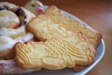Traditional christmas almond biscuitsの写真素材