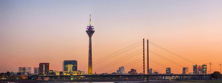 Panoramic view at the skyline of Duesseldorfのeditorial素材