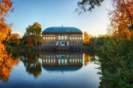 Public park and museum in Duesseldorfのeditorial素材