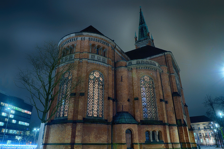 Old church building in the center of Duesseldorfの写真素材