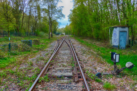 Historical railtrack at the Muttental valley near Wittenの写真素材