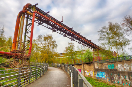 Public park in a historical industrial facility in Bochum westの写真素材