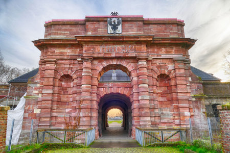 Entrance gate of a historical citadel in Weselのeditorial素材
