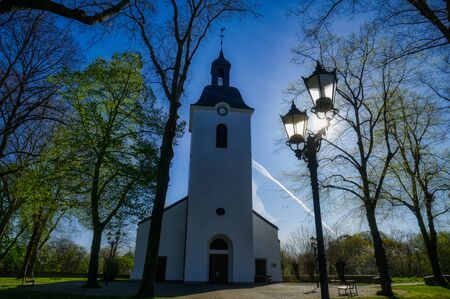 Historical village church in Friemersheimの写真素材