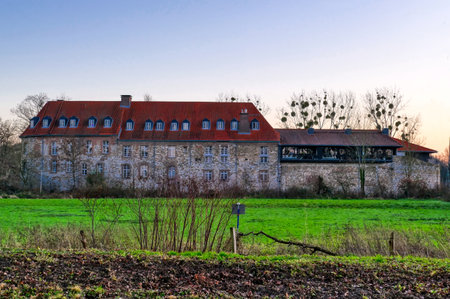 Moated castle in Angermundのeditorial素材