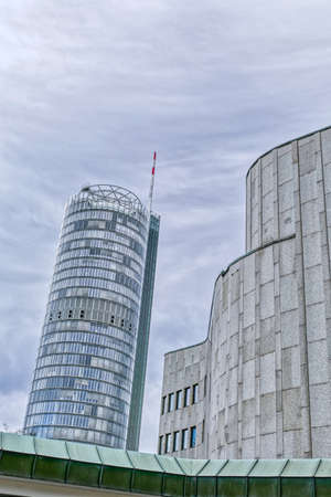 Modern architecture and high-rise building in downtown Essenの写真素材
