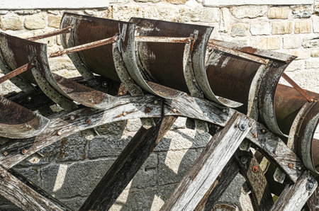 Mill wheel of a historical water mill in Burgsteinfurt