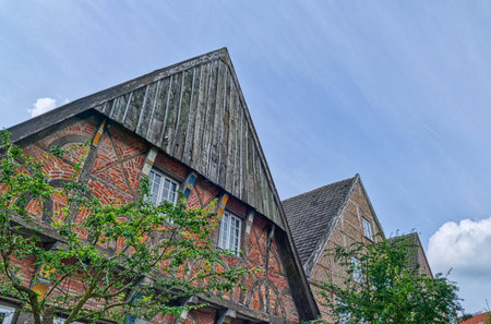 Old half-timbered facades in the historical center of Burgsteinfurtのeditorial素材