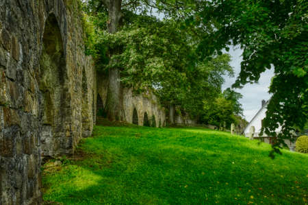 Medieval city wall in Blankenbergの写真素材