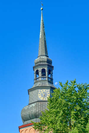 Old church tower in the historical center of Stadeの写真素材