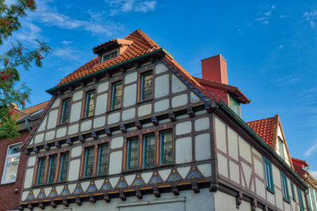 Historical half-timbered building in the old center of Stadeのeditorial素材