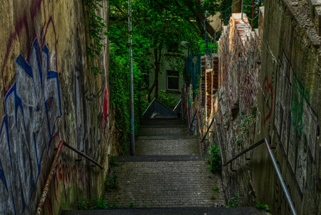 Old stairway in downtown Wuppertal