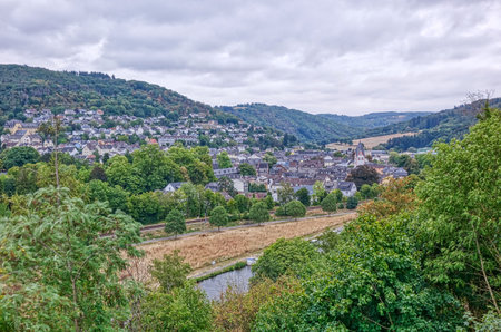 View at the river Lahn and Nassauの写真素材