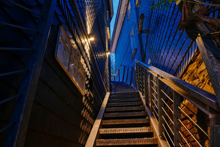 Narrow stairway in the historical center of Hattingen