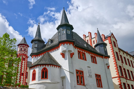 Historical academic building on the Rhine promenade in Boppard