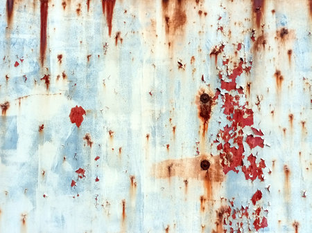 Painted metal with rust as a texture or backgroundの写真素材