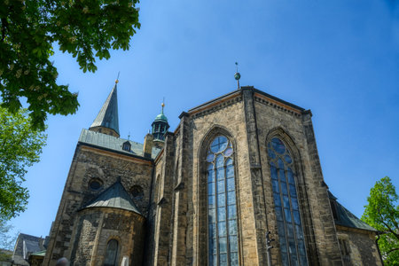 Historical church in the old center of Goslarの写真素材