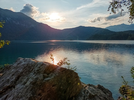 View of the Eibsee lake near Garmisch-Partenkirchen