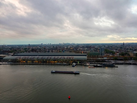 View at Amsterdam and the central stationの写真素材