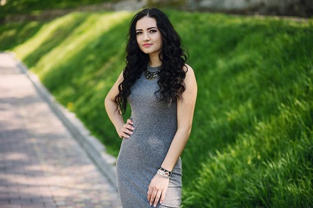 Two stylish girl walking in the park and make selfieの写真素材