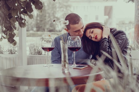 couple walking in the cityの写真素材