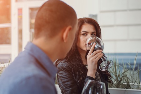 couple walking in the cityの写真素材