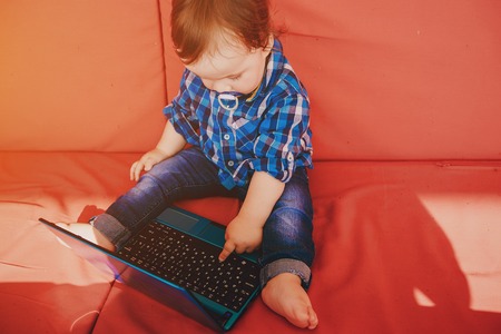 family picnic at a good time. uses the means of communication. sitting in cafeの写真素材