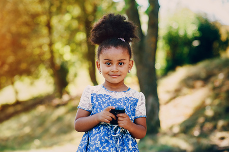 little girl on a walkの写真素材