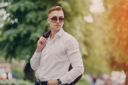 businessman on walkの写真素材