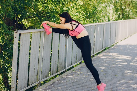 sports girl in park