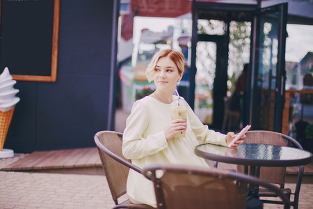 girl on a walkの写真素材