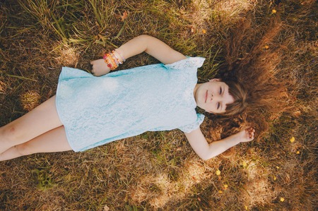 girl on a walkの写真素材