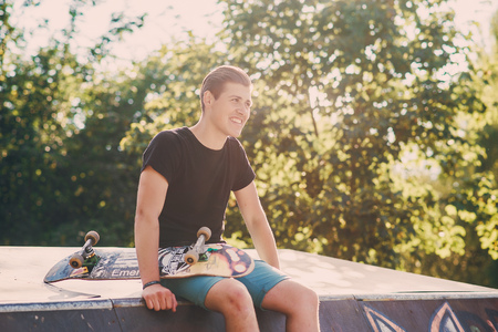 man on a skateboardの写真素材