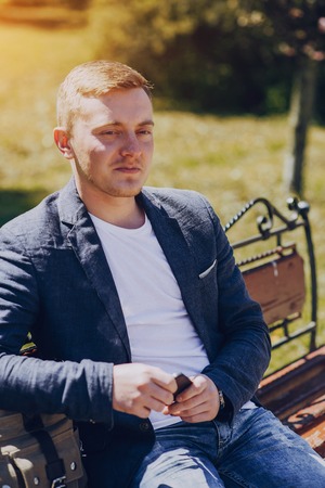 businessman working outdoors