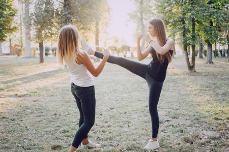 two girls athletesの写真素材