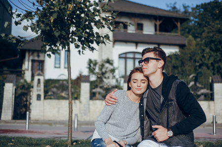 couple in the cityの写真素材